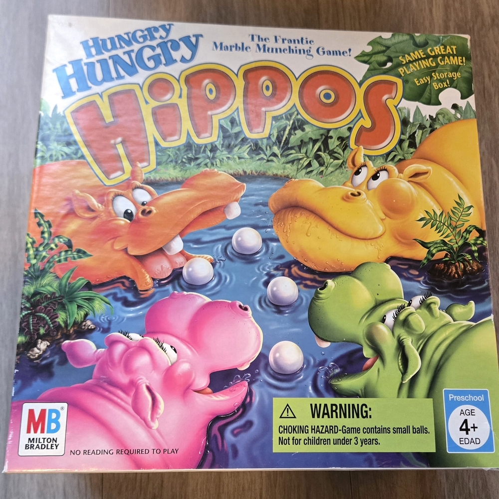Hungry Hungry Hippos Game Box/ Only Has 10 Out Of 20 Balls
